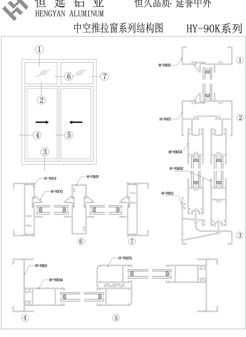 90K推拉門窗系列