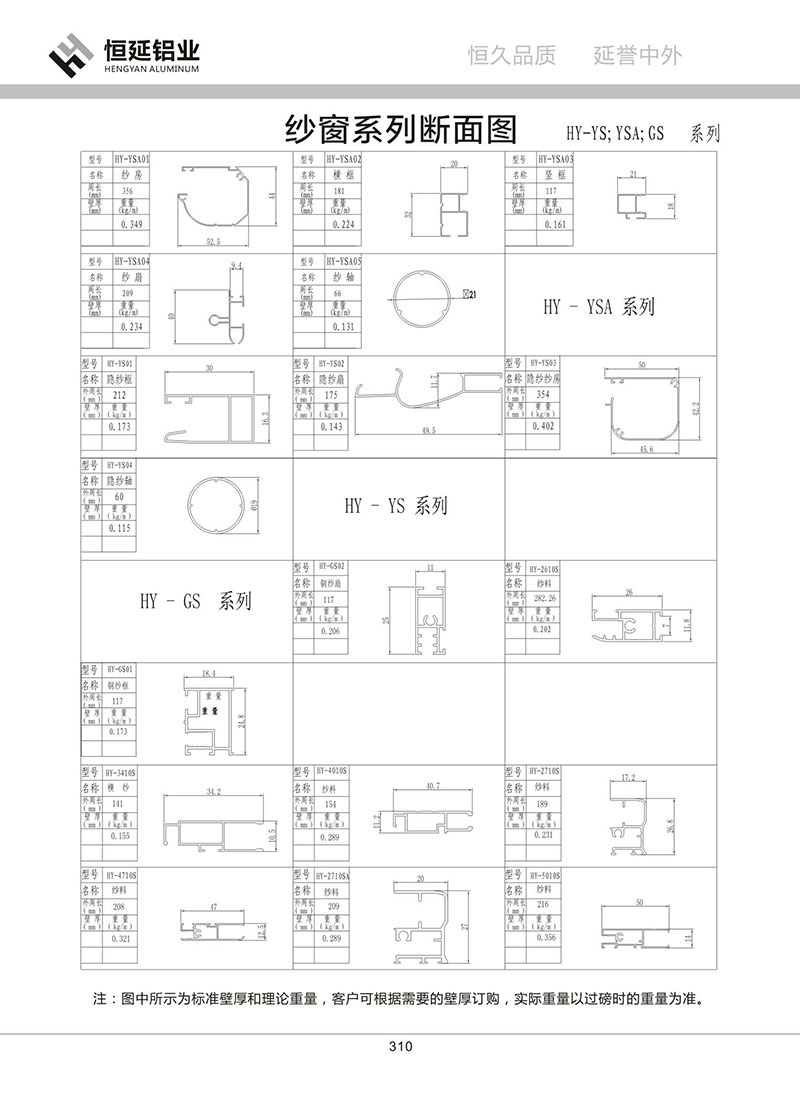 HY-YS隱形紗窗系列